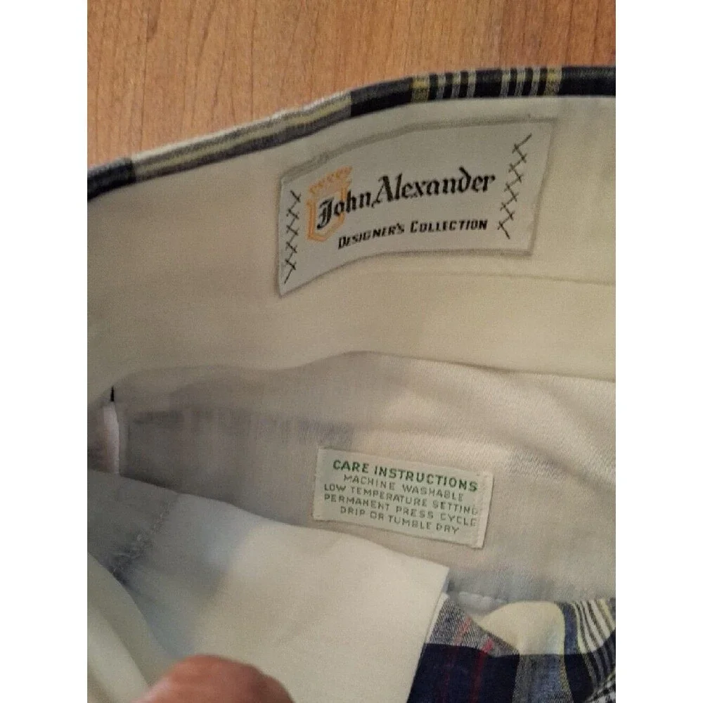 Men's Plaid Chino Pants in Blue and White (Mis332)
